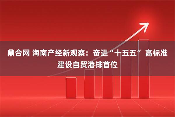 鼎合网 海南产经新观察：奋进“十五五” 高标准建设自贸港排首位